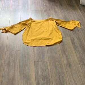 Tibi Mustard Off-Shoulder Blouse